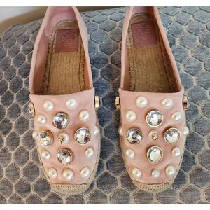 Women's Pink Embellished Espadrilles